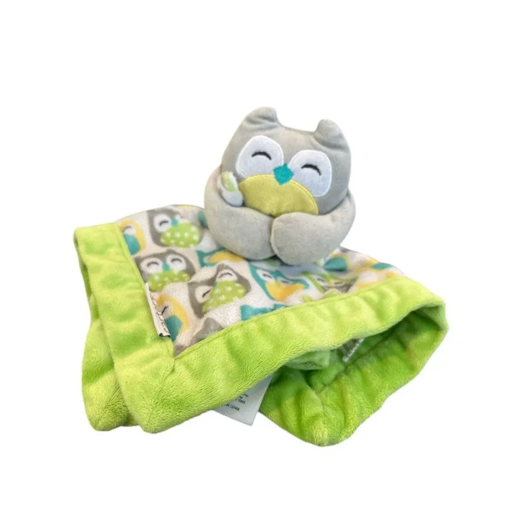 Lot of Lovey Security Blankets Soft Baby Dog Cow‎ Monkey Owl Plush Animals Clean